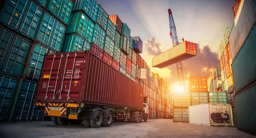 Customs officer reviewing shipment documentation